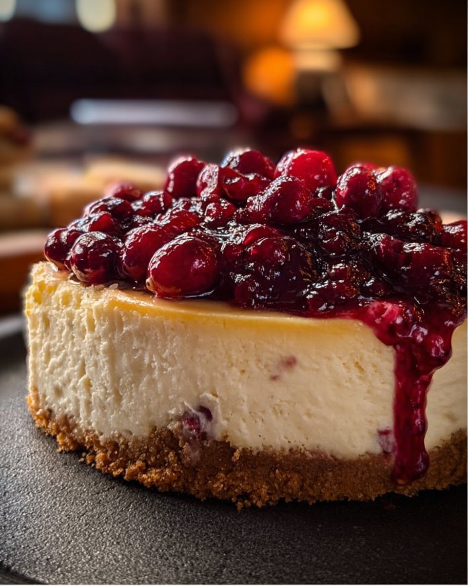No Bake Cranberry Orange Cheesecake
