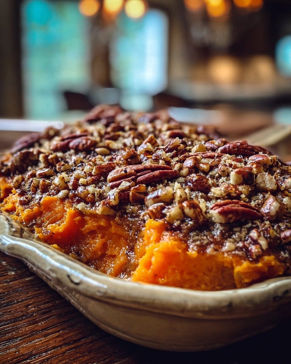 Sweet Potato Casserole with Buttery Pecan Topping