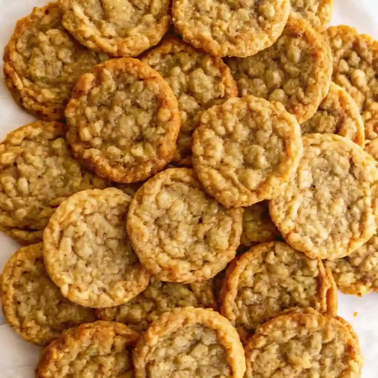 Oatmeal Coconut Cookies with oats and coconut flakes on a plate.