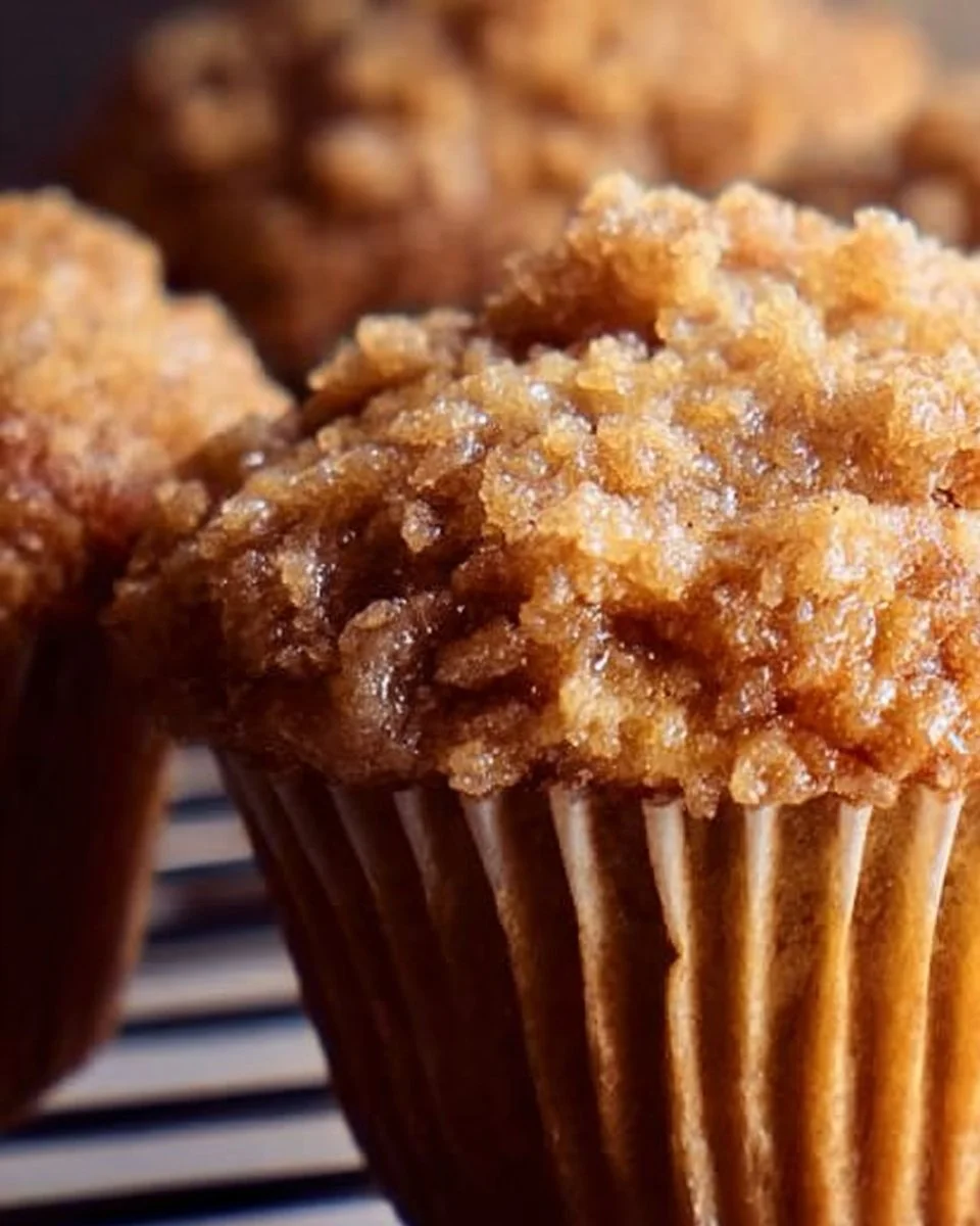 Banana Brown Sugar Crumb Muffins baked fresh and ready to enjoy