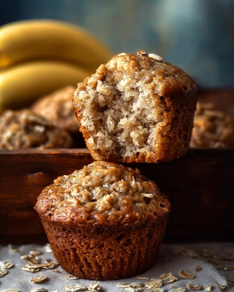 Delicious Banana Oatmeal Muffins fresh out of the oven