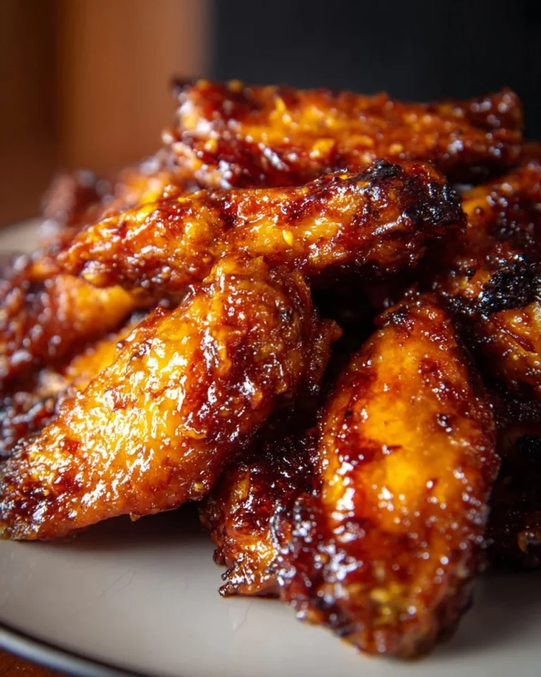 Brown sugar pineapple wings served on a platter with garnish
