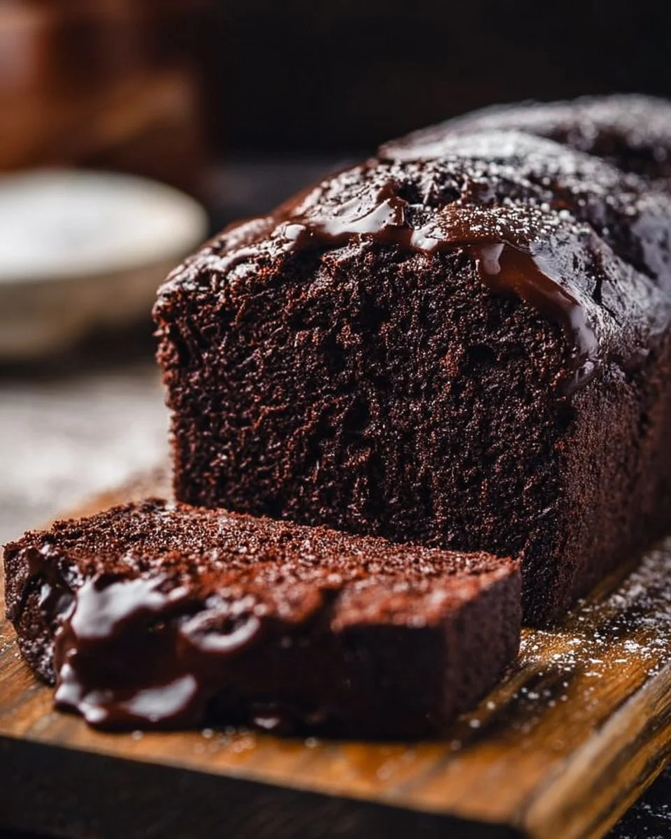 Homemade brownie bread fresh out of the oven, rich in chocolate flavor.