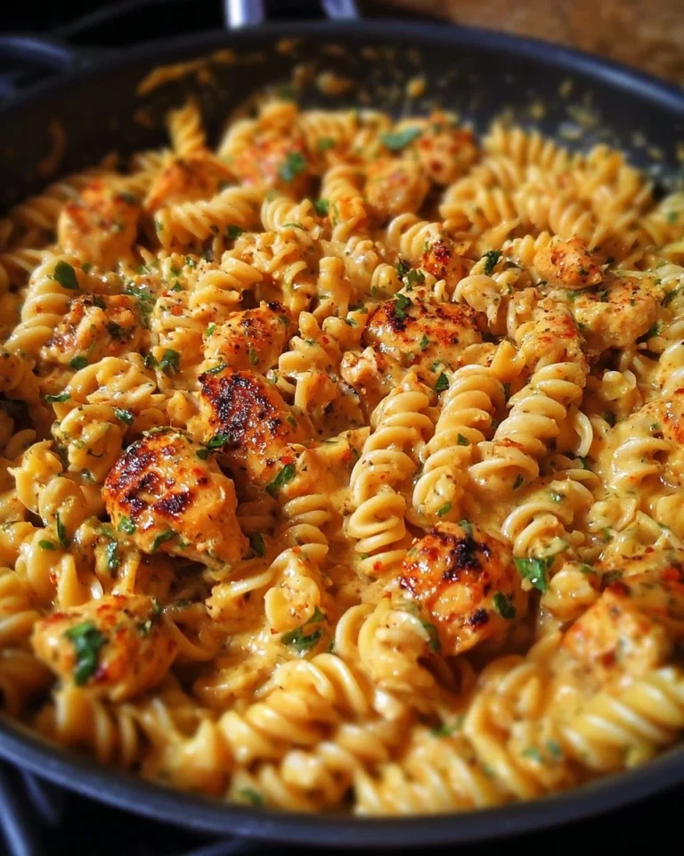 Cheesy Cajun Garlic Chicken Rotini Skillet - A delicious and easy dinner recipe