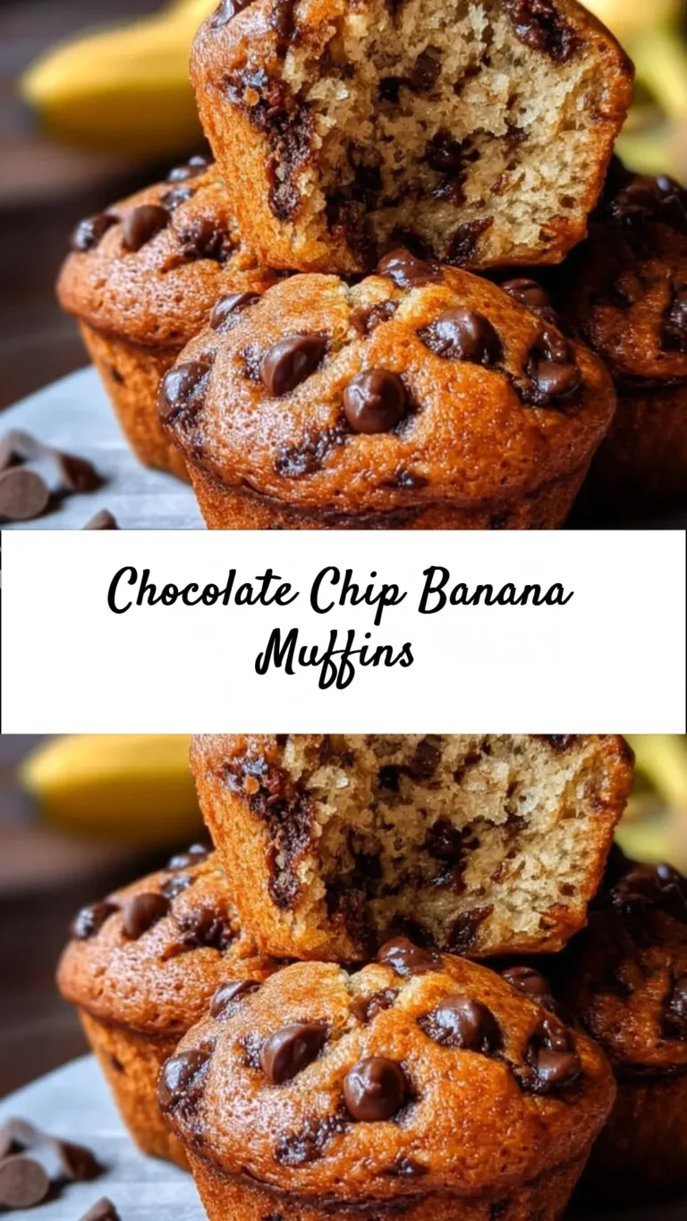 Chocolate Chip Banana Muffins fresh out of the oven