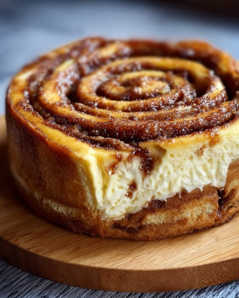Cinnamon Roll Honeybun Cheesecake slice on a plate with a fork