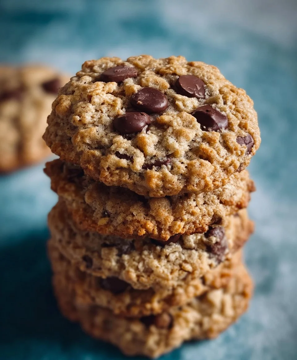 Delicious Crumbl chocolate chip oatmeal cookies with oats and chocolate chips.