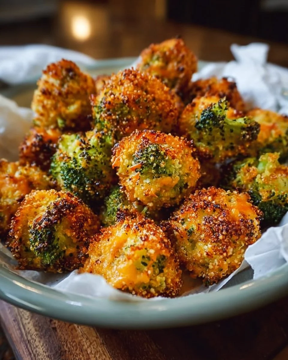 Easy broccoli cheddar snack poppers cooked and ready to serve