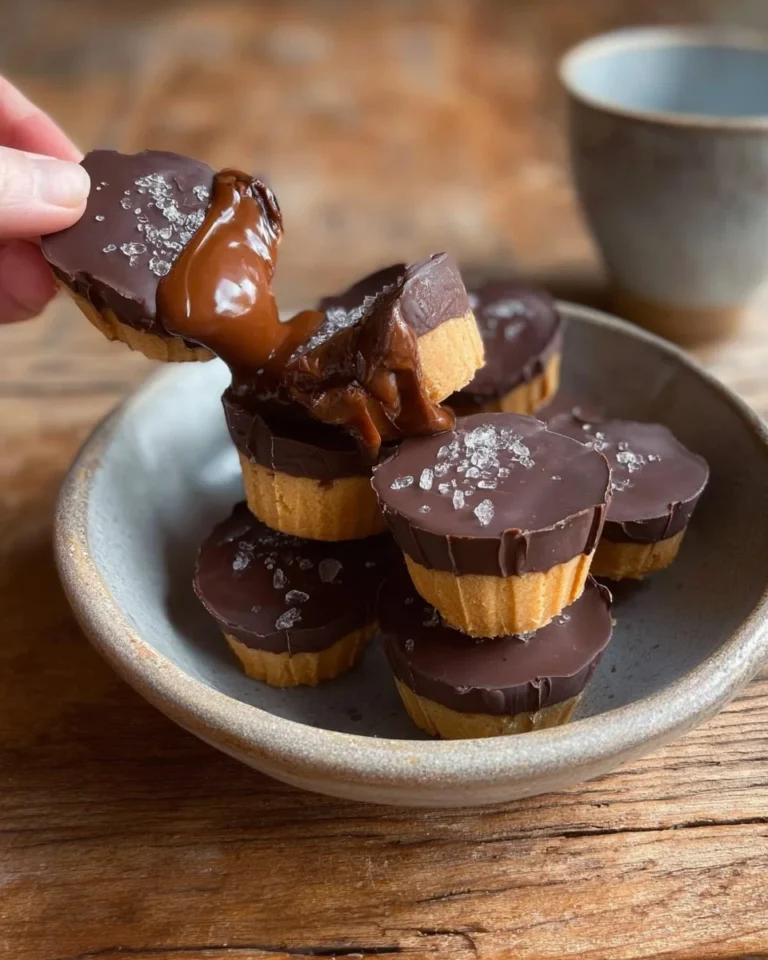 Healthy Twix Cups made with chocolate and peanut butter