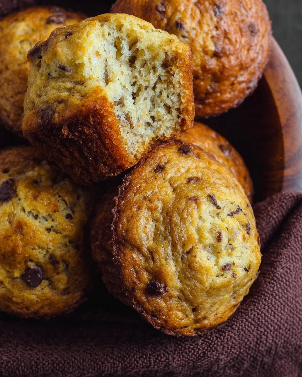 Delicious soft and moist banana muffins fresh out of the oven