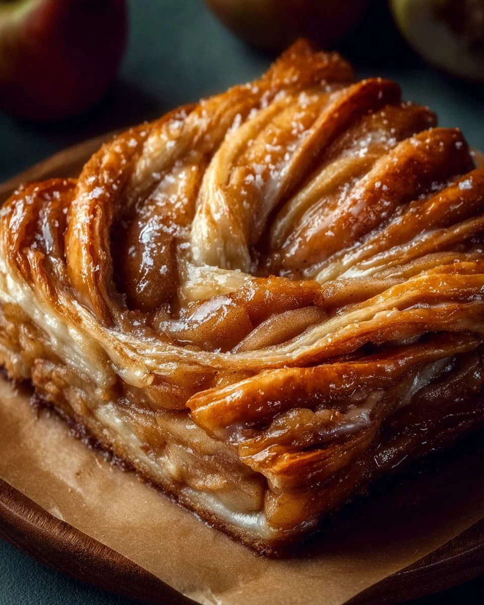 Wisconsin Apple Kringle with apple filling and flaky pastry