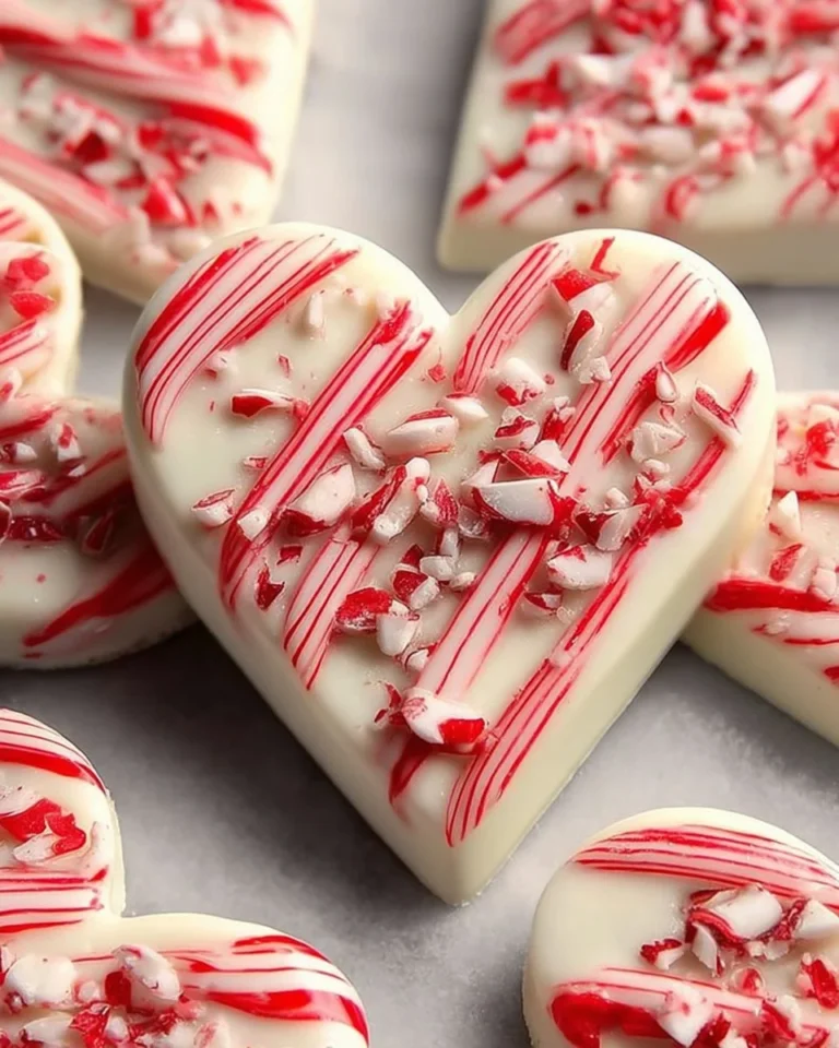 Delicious peppermint bark candy cane hearts recipe ready in 30 minutes.