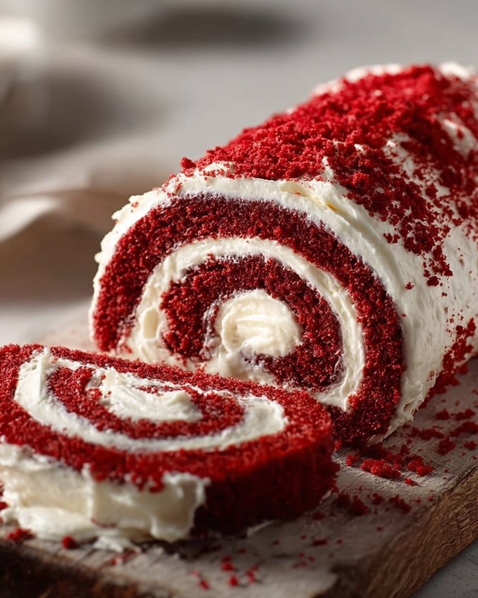 Decadent Red Velvet Cake Roll with Cream Cheese Frosting Magic