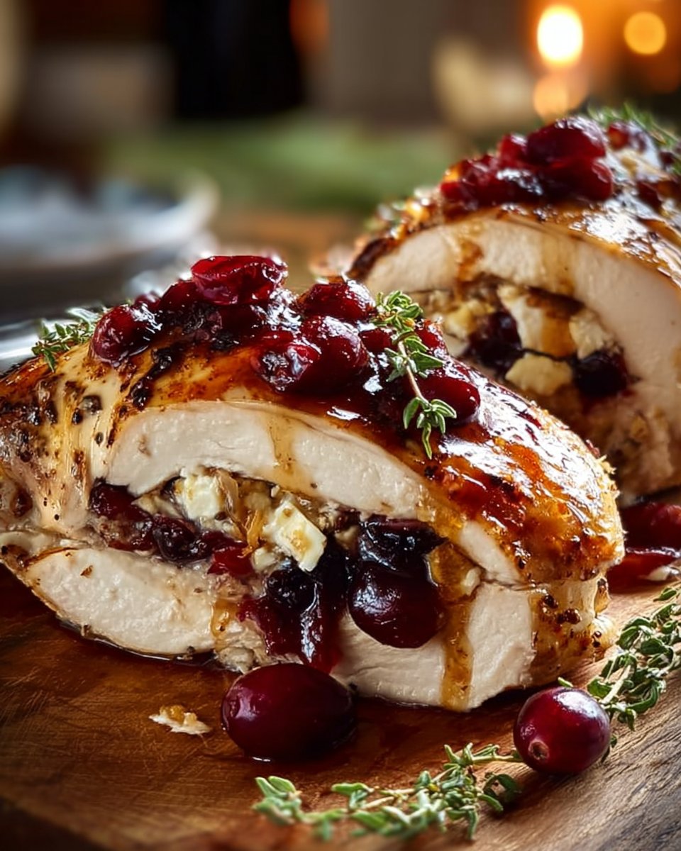 Cranberry Brie Stuffed Chicken