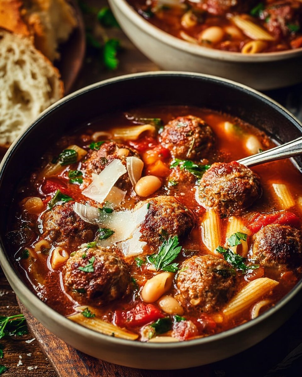 Hearty Meatball, Bean & Pasta Soup – The Ultimate Comfort Bowl You’ll Crave All Year