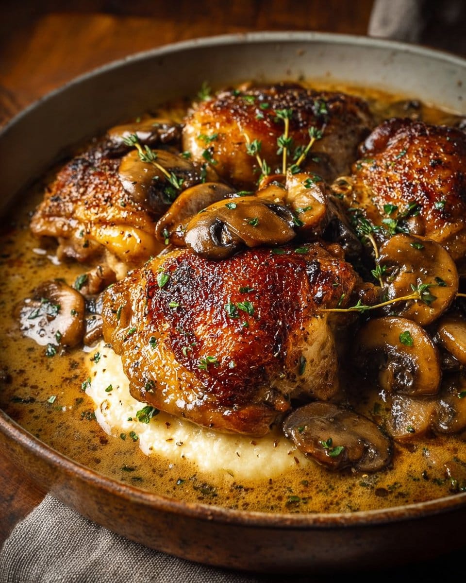 Creamy Garlic Mushroom Chicken Thighs – Comfort Food That Warms the Soul