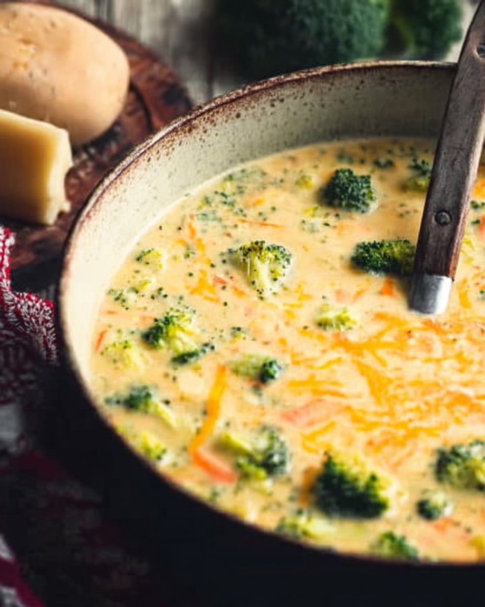 Homemade Broccoli Potato Cheese Soup