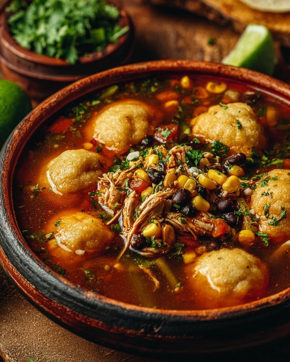 Tamale Soup with Tamale Dumplings