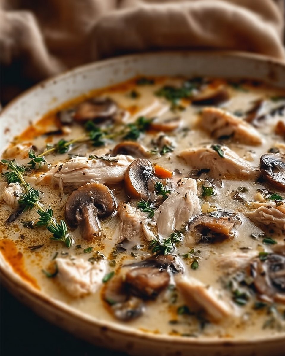 Hearty Chicken Mushroom Soup Ready in Just 20 Minutes