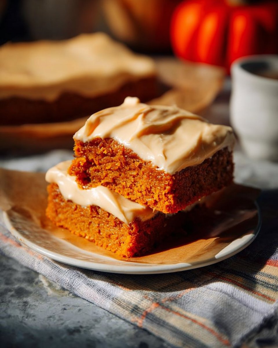 Frosted Pumpkin Bars with Burnt Sugar