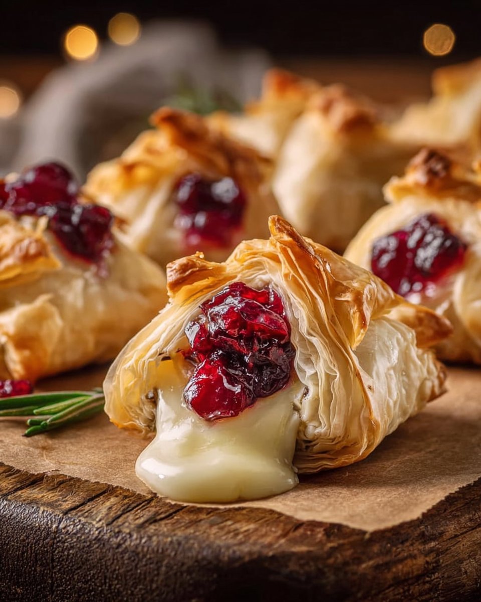 Cranberry and Brie Filo Crackers