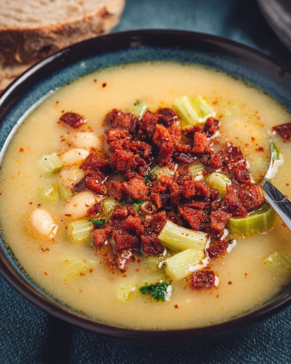 Leek, Butter Bean & Crispy Chorizo Soup