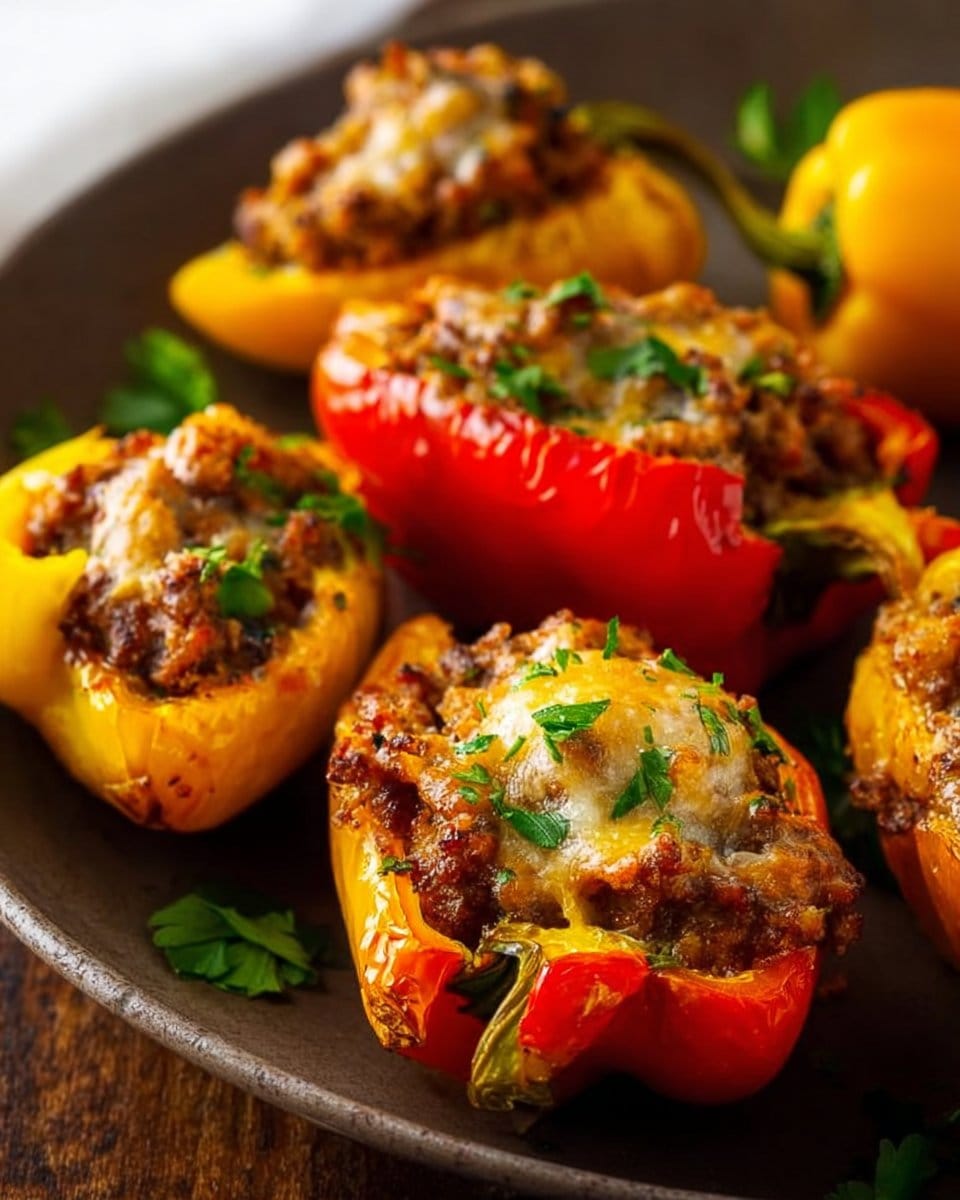 Stuffed Mini Peppers with Ground Beef