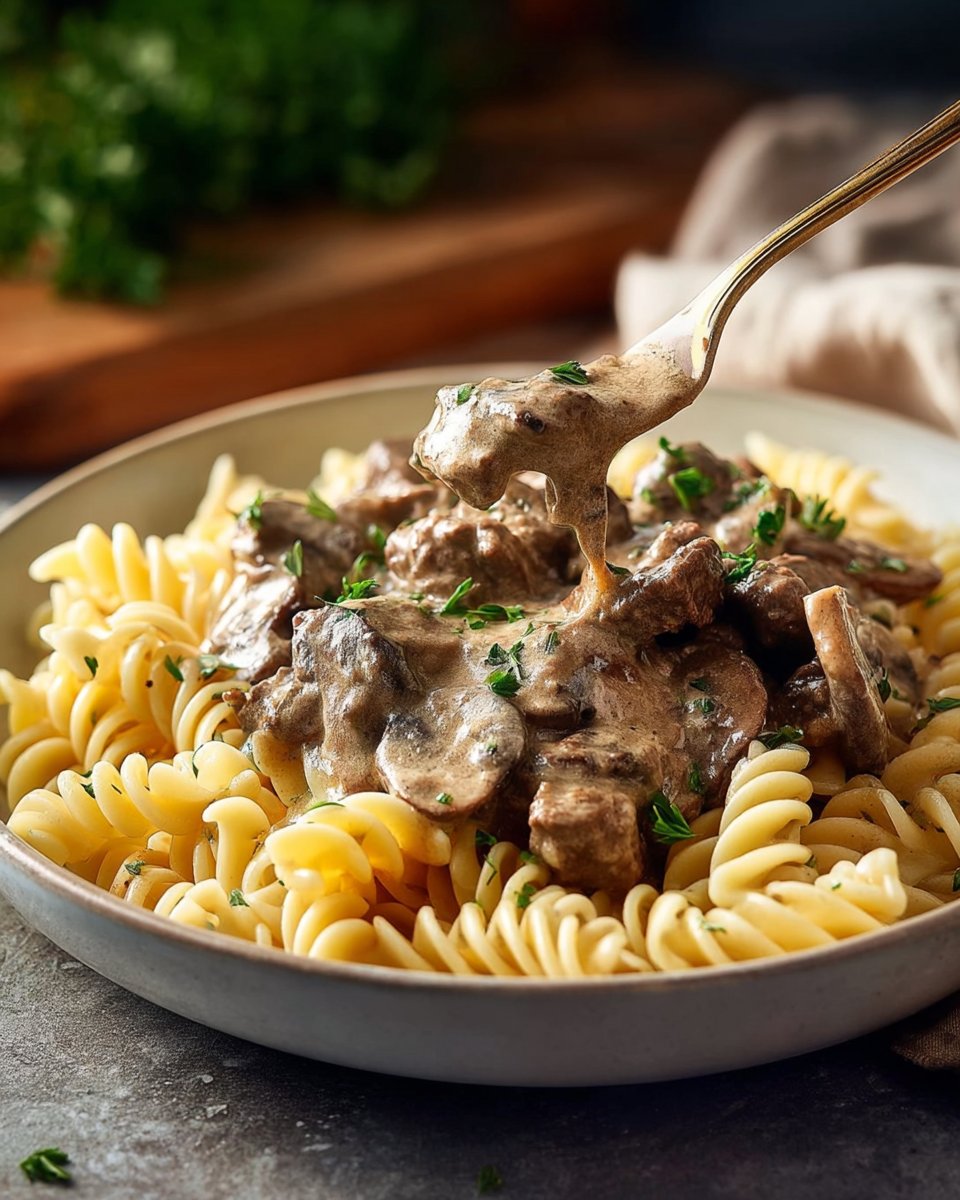 Mushroom Dairy-Free Beef Stroganoff