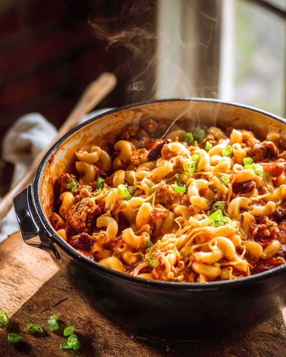 High Protein Turkey Chili Mac and Cheese
