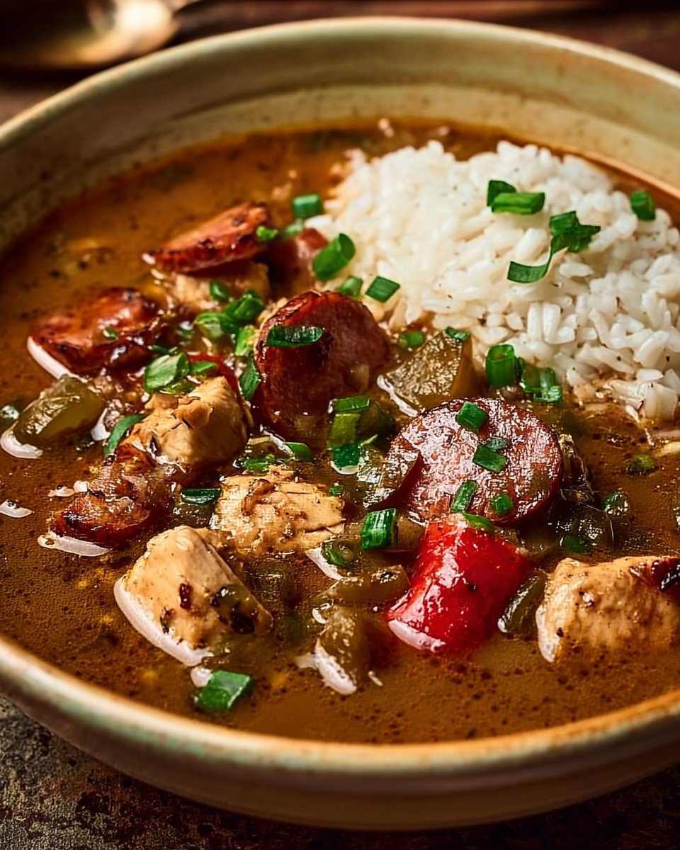 New Orleans Cajun Chicken & Andouille Sausage Gumbo