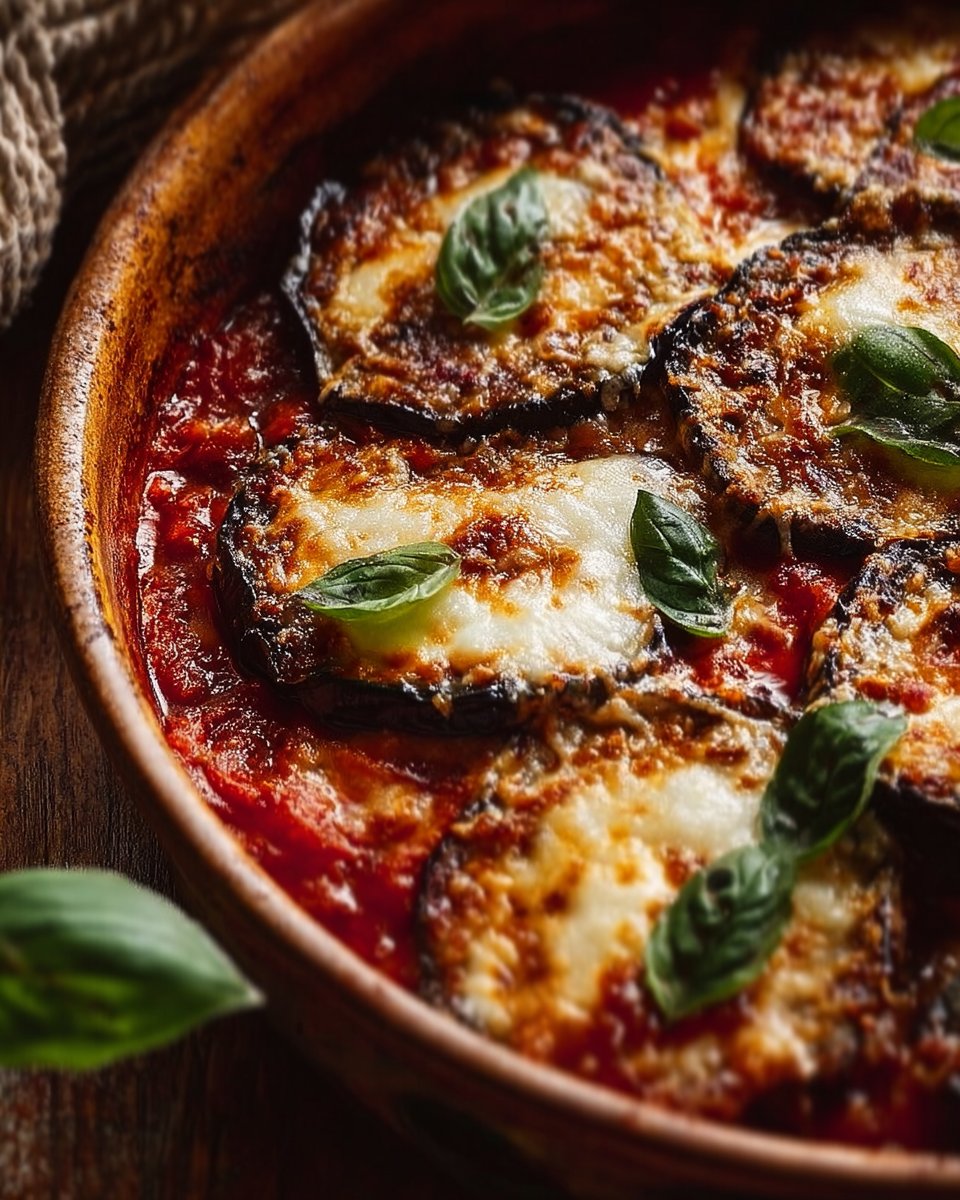 Oven-Roasted Eggplant Parmesan with Homemade Tomato Sauce Magic