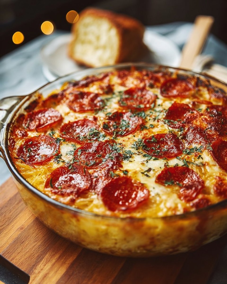 Cheesy Spaghetti Squash Pizza Casserole
