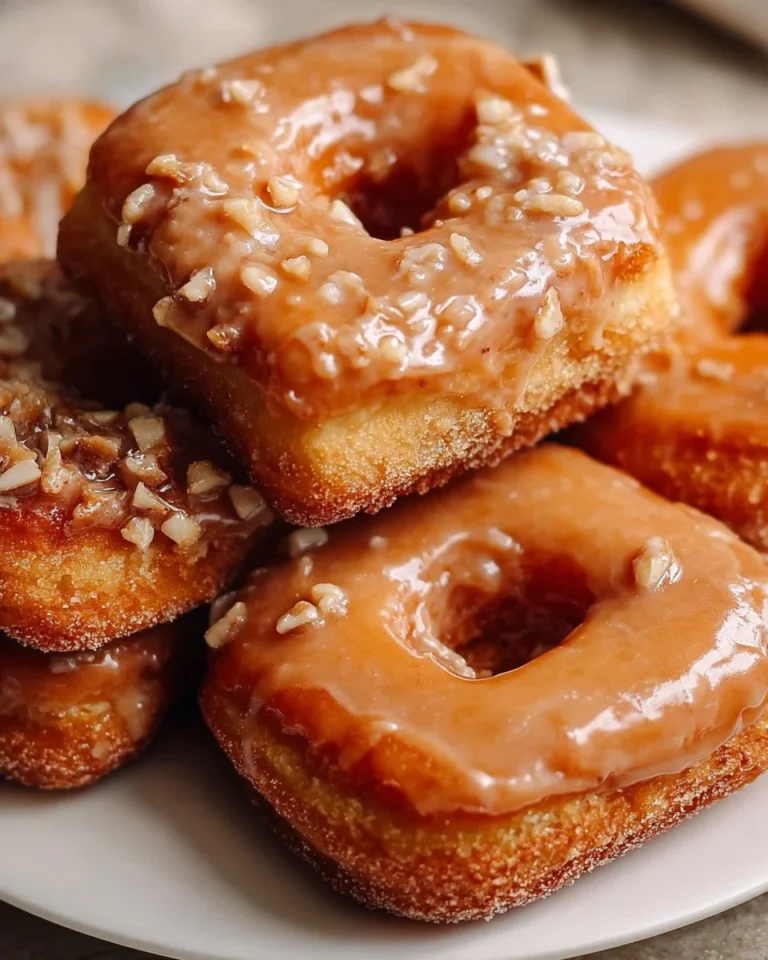 Baked maple donut bars topped with maple glaze on a cooling rack