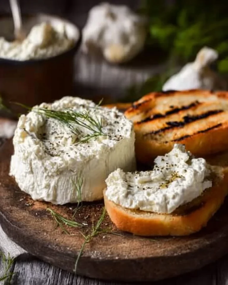 Creamy Boursin cheese alternative spread on a cracker with herbs