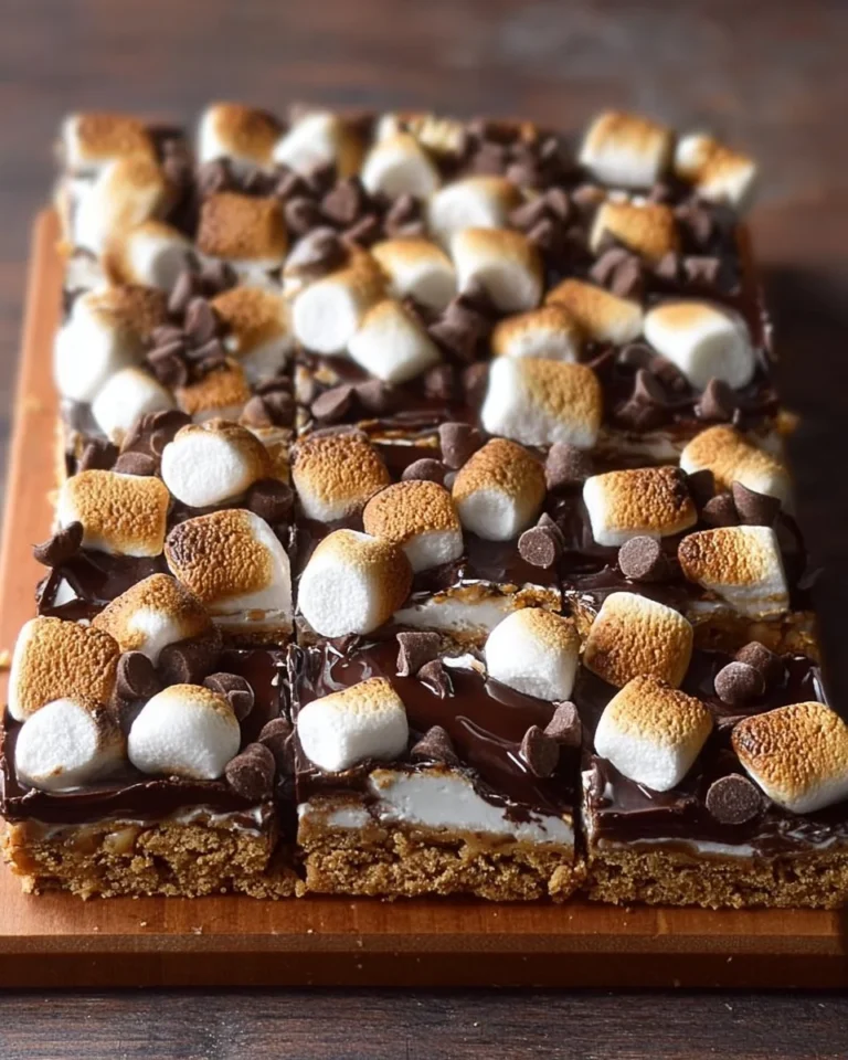 Delicious Classic S’mores Bars with chocolate, marshmallows, and graham crackers