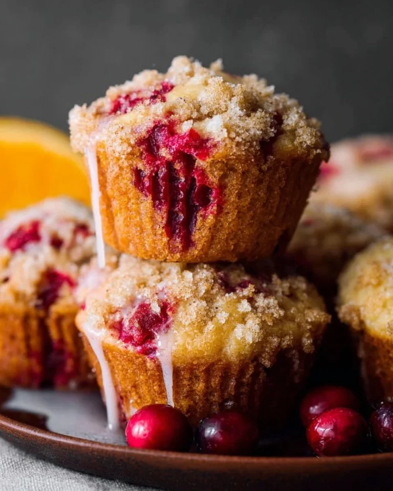 Freshly baked Cranberry Orange Muffins cooling on a wire rack