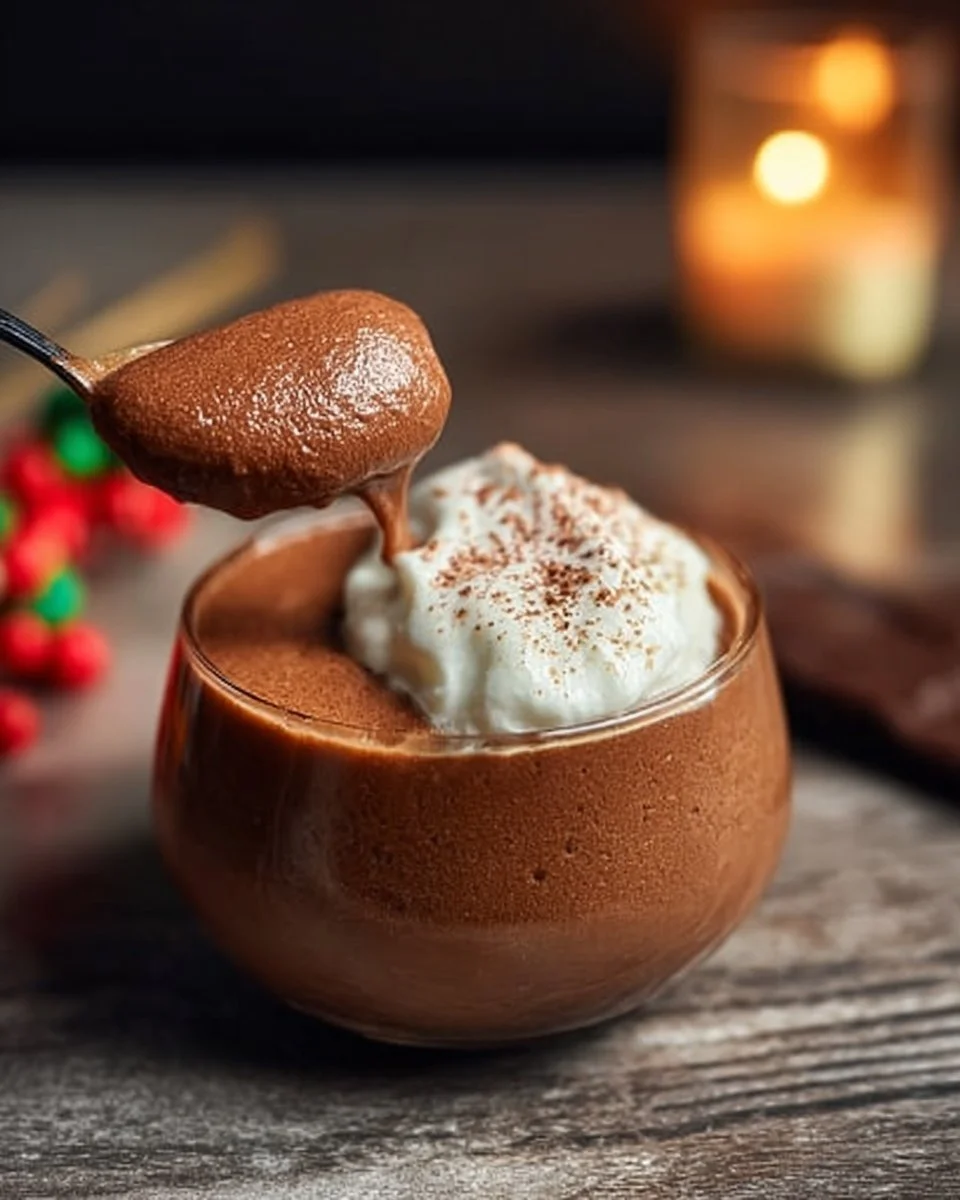 Delicious easy chocolate mousse served in a bowl with a sprinkle of chocolate shavings