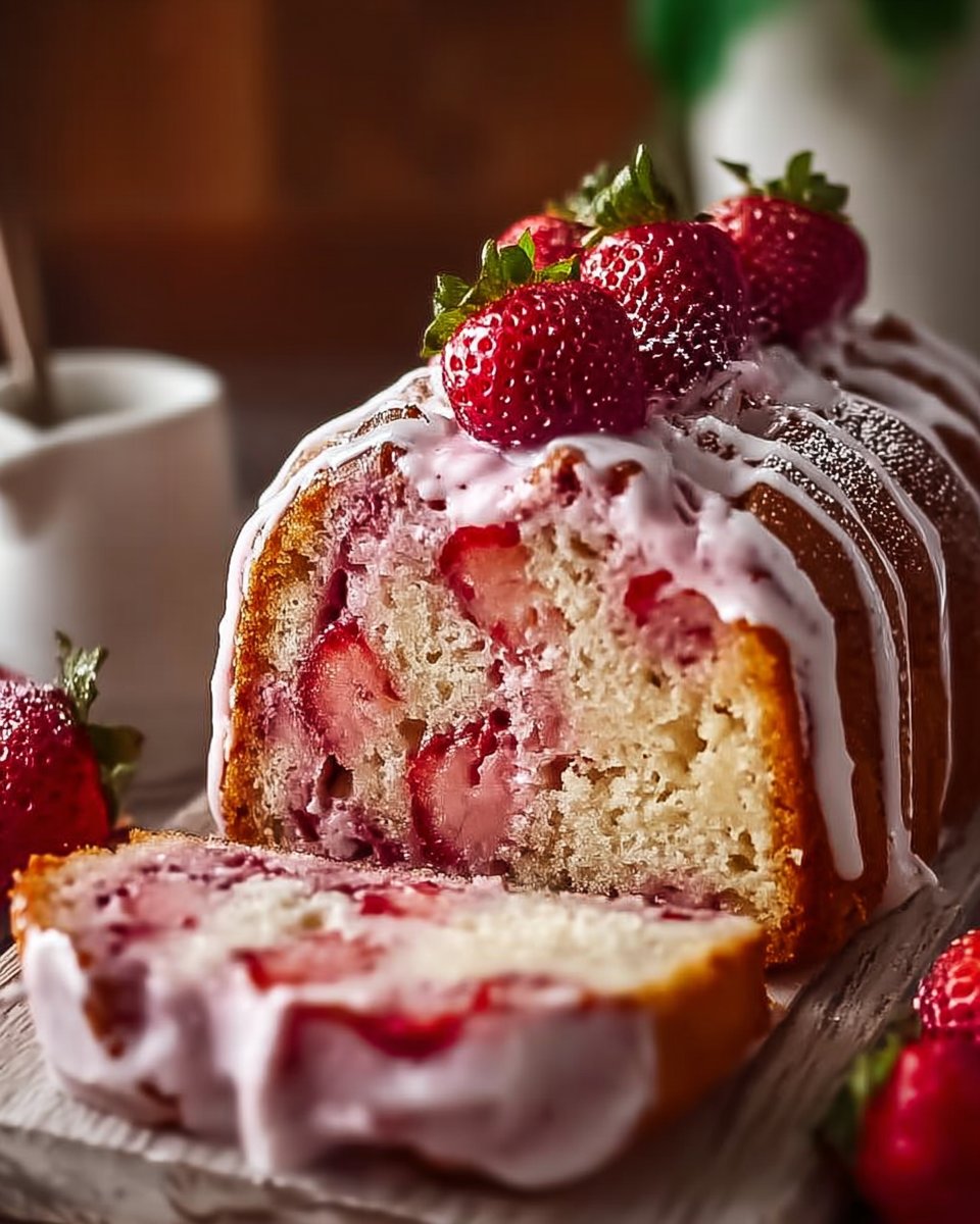 Irresistible Strawberry Milkshake Pound Cake for Sweet Nostalgia