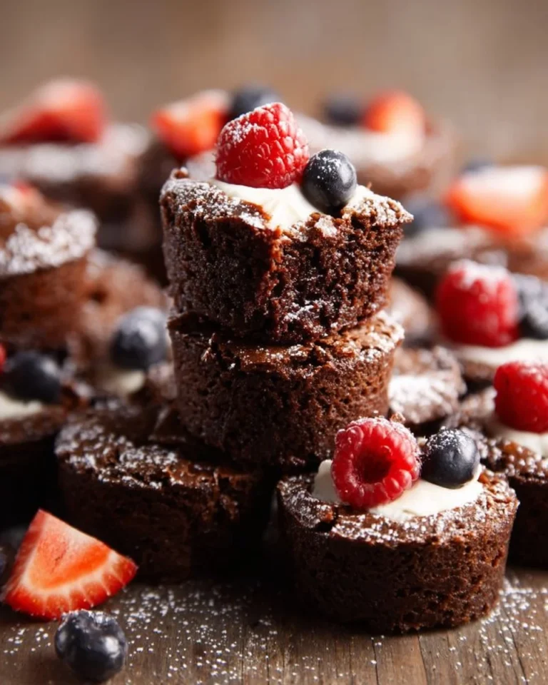 Delicious fudgy brownie bites arranged on a plate.