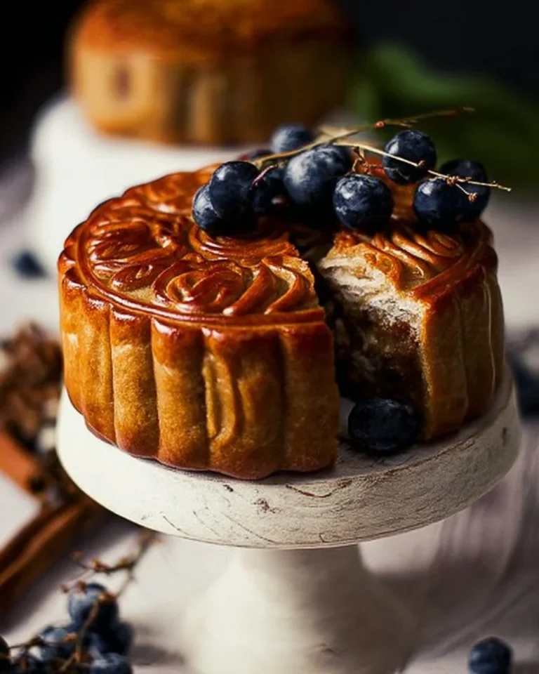 Delicious Full Moon Cake, a traditional treat for the Mid-Autumn Festival