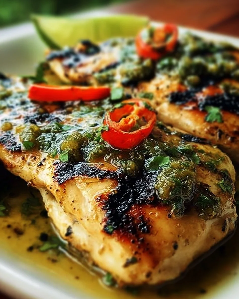 Grilled Salsa Verde Pepper Jack Chicken served with fresh ingredients