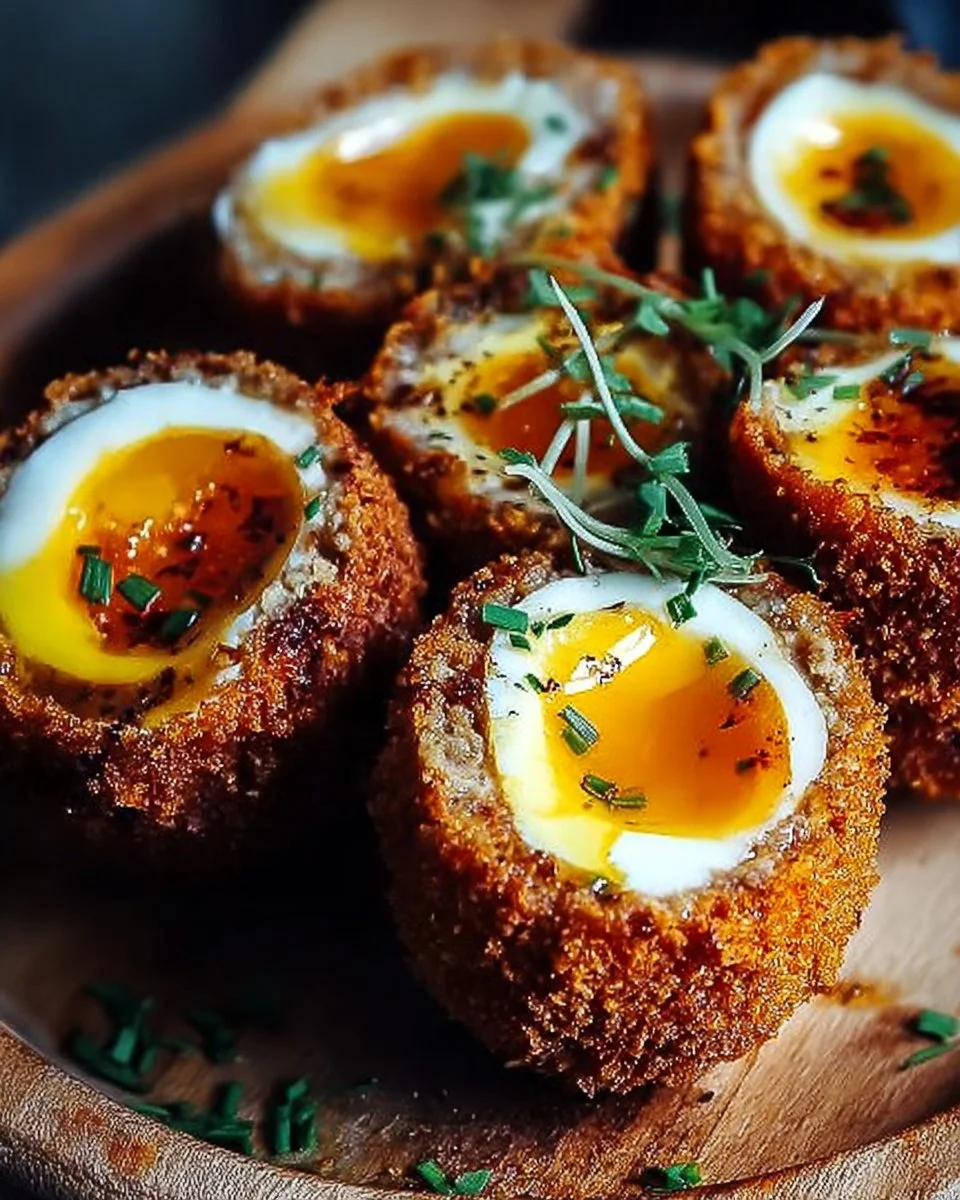 Homemade Scotch Eggs cooked to perfection, ideal for snacks and entertaining.