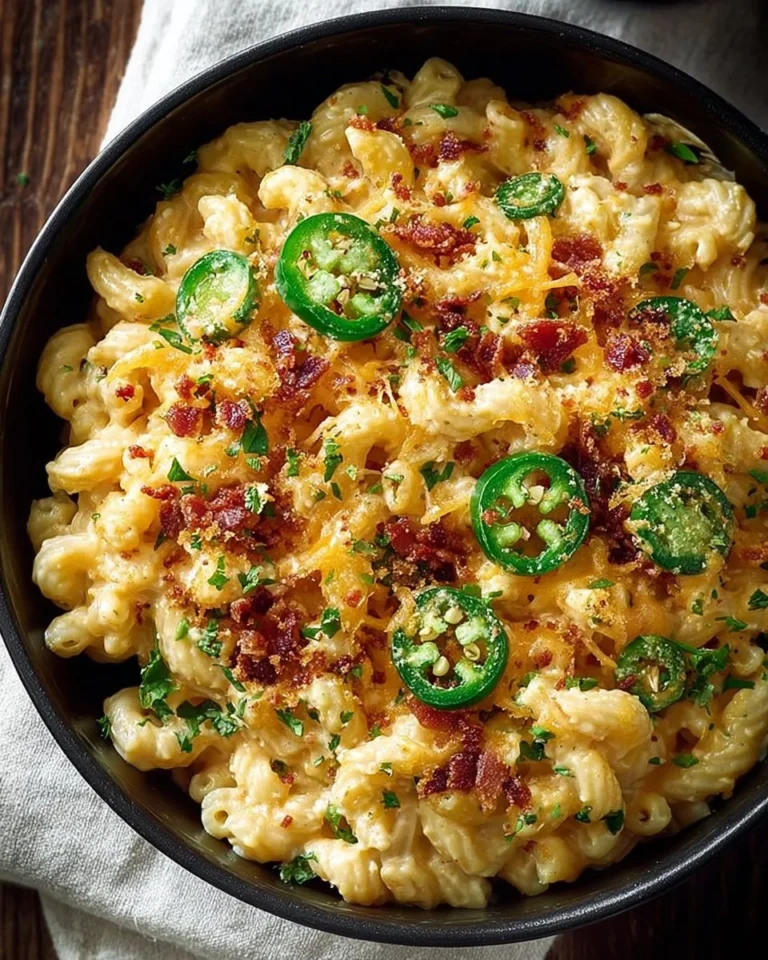 Delicious jalapeño popper mac and cheese served in a bowl