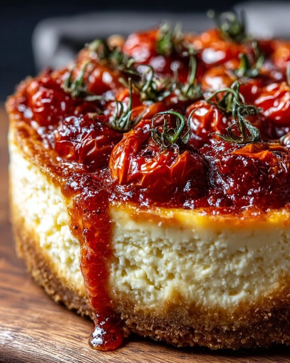 Savory Cheesecake with Roasted Tomato Jam & Parmesan Crust Delight