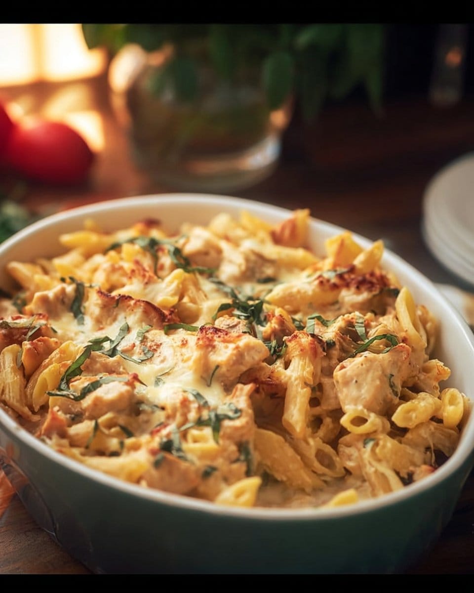 Marry Me Chicken Pasta Bake