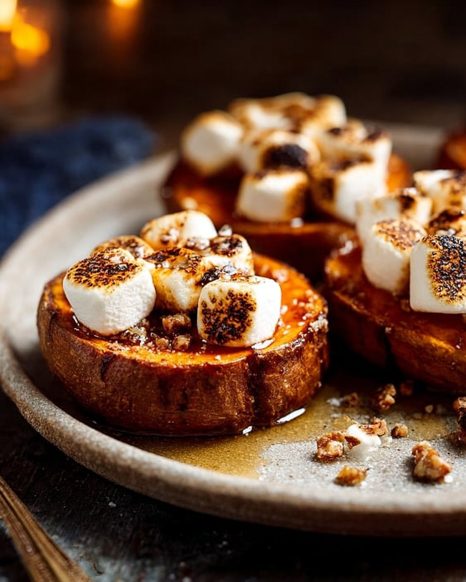 Healthy Toasted Marshmallow Sweet Potato Rounds