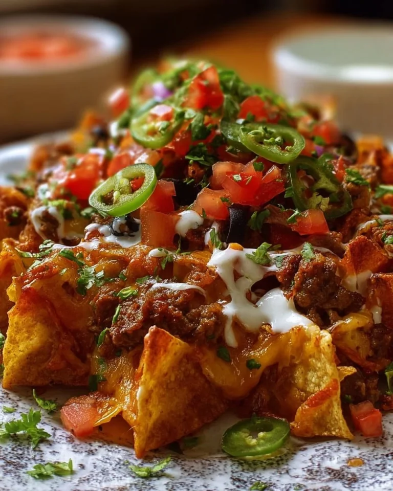 Delicious Mexican Bundt Pan Nachos served in a round dish with toppings.