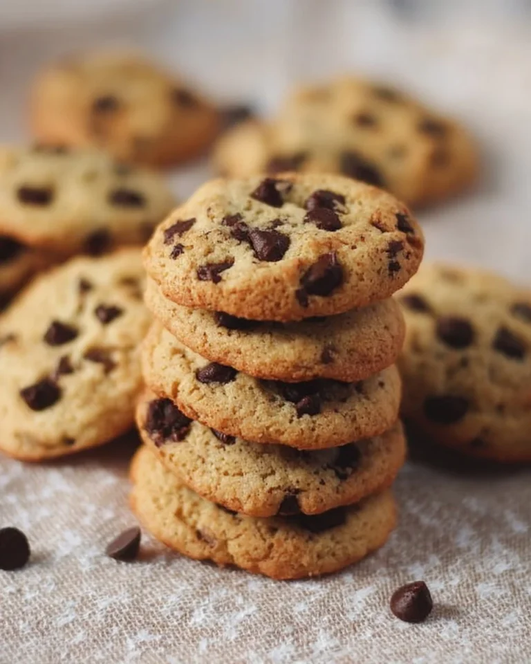 Mini chocolate chip cookies on a plate, perfect for snacking or dessert.