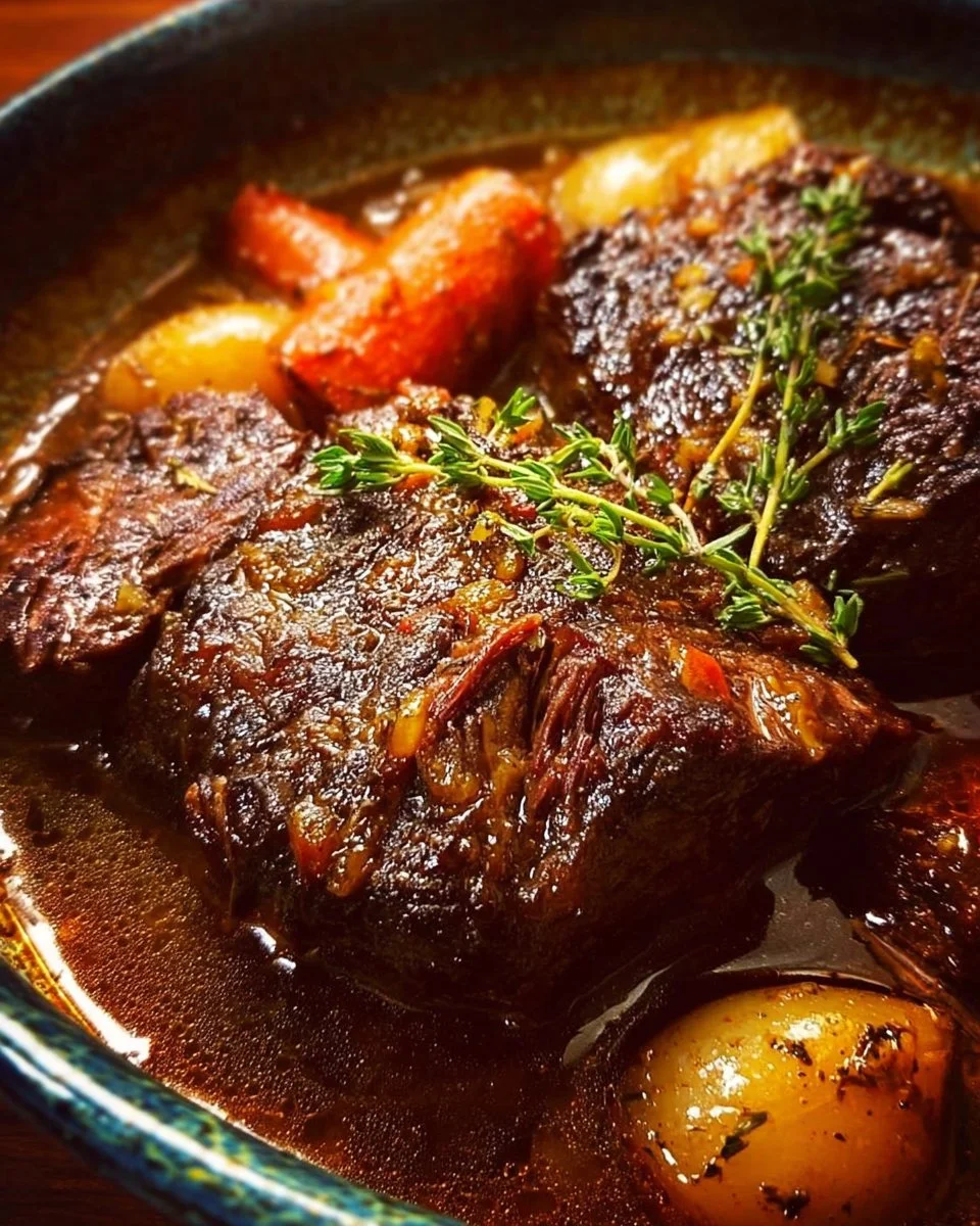 Delicious Jamaican Pot Roast served with traditional sides