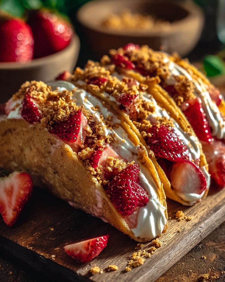 Strawberry Crunch Cheesecake Tacos